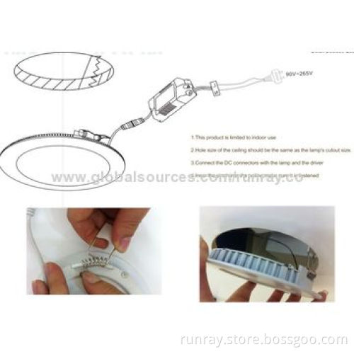 16W Dimmable LED Panel Light, 80-110lm/W, 85-265V AC or 12V DC Voltage, High-brightness